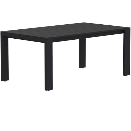 Lucerne 70 X 40 inch Sterling Black Outdoor Dining Table